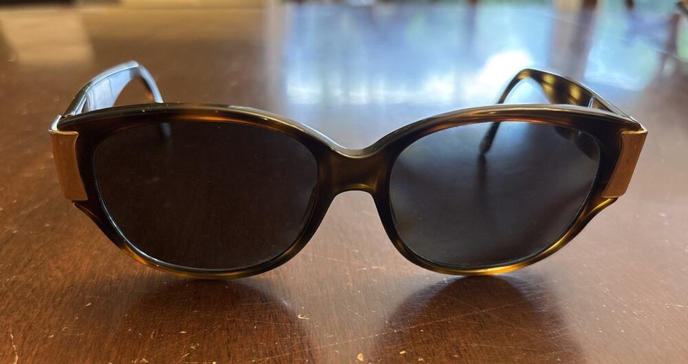 Vintage Anne Klein Italy Tortoise Shell Narrow Wrap Sunglasses Y2K Designer
